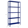 Estante Suporta 100kg Aço Leve 5 Prateleiras Bipartida Cor:azul Del Rey - 1