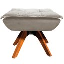Ver mais imagens de Kit 2 Puff's Decorativos Base Giratória em Madeira Charger Suede Nude - Gran Belo