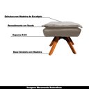 Ver imagem 4 de Kit 2 Puff's Decorativos Base Giratória em Madeira Charger Suede Nude - Gran Belo
