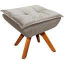 Ver imagem 6 de Kit 2 Puff's Decorativos Base Giratória em Madeira Charger Suede Nude - Gran Belo