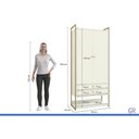 Ver imagem 4 de Guarda Roupa Modulado Casal 2PTAS LI048 Of White Kappesberg
