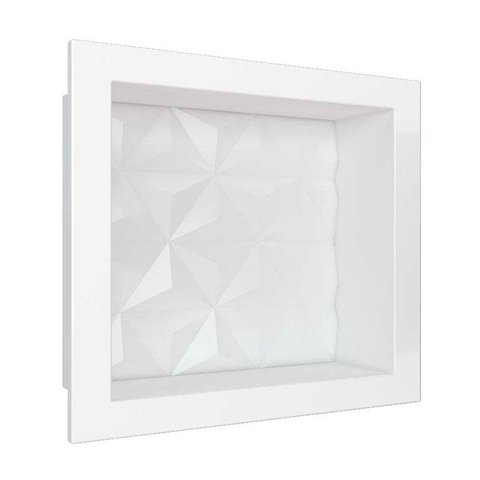 Nicho Para Banheiro 40x30x10 Mármore Sintético Cozimax Branco Textura