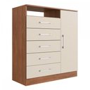 Ver imagem 2 de Cômoda Rubi 1 Porta 5 Gavetas Freijó/Off White - Irm Móveis