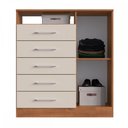 Ver imagem 3 de Cômoda Rubi 1 Porta 5 Gavetas Freijó/Off White - Irm Móveis