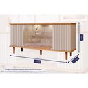 Ver imagem 3 de Buffet de Sala Jantar Janice 4 Portas C/ Vidro Cinamomo/off White - Cimol