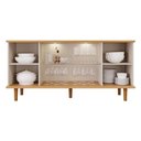 Ver imagem 4 de Buffet de Sala Jantar Janice 4 Portas C/ Vidro Cinamomo/off White - Cimol
