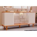 Ver imagem 1 de Buffet de Sala Jantar Janice 4 Portas C/ Vidro Cinamomo/off White - Cimol