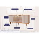 Ver imagem 2 de Buffet de Sala Jantar Janice 4 Portas C/ Vidro Cinamomo/off White - Cimol