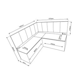 Conjunto Canto Alemão Baú América com Mesa de Jantar Retangular 1,20x80 e 2 Cadeiras Dalas - 3