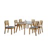 Conjunto Sala de Jantar 6 Lugares Aline Mesa e Cadeiras Madeira Maciça Encosto Telinha - 2