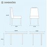 Conjunto Sala de Jantar 6 Lugares Aline Mesa e Cadeiras Madeira Maciça Encosto Telinha - 5
