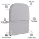 Ver imagem 5 de Cabeceira Cama Box 100cm Lanna com Puff Recamier Doha W01 Linho Cinza - Lyam Decor