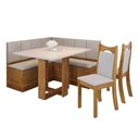 Ver imagem 2 de Conjunto Canto Alemão Baú América com Mesa de Jantar Retangular 1,20x80 e 2 Cadeiras Dalas Yescasa Bege/Mel/Blonde/Marfim
