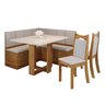 Conjunto Canto Alemão Baú América com Mesa de Jantar Retangular 1,20x80 e 2 Cadeiras Dalas - 2