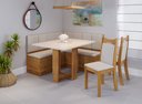 Ver imagem 1 de Conjunto Canto Alemão Baú América com Mesa de Jantar Retangular 1,20x80 e 2 Cadeiras Dalas Yescasa Bege/Mel/Blonde/Marfim