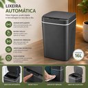 Ver imagem 6 de Lixeira Sensor Infravermelho 16 Litros Automatica Cinza Escritorio Banheiro Casa
