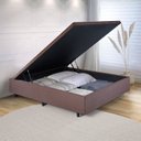 Ver imagem 1 de Base Box Baú Casal em Suede 138x188x42cm