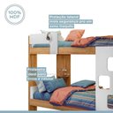 Ver imagem 4 de Beliche Infantil Vegas com Proteção Lateral e Escada Frontal 198cm Amadeirado/Branco - Tigus