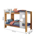 Ver imagem 3 de Beliche Infantil Vegas com Proteção Lateral e Escada Frontal 198cm Amadeirado/Branco - Tigus