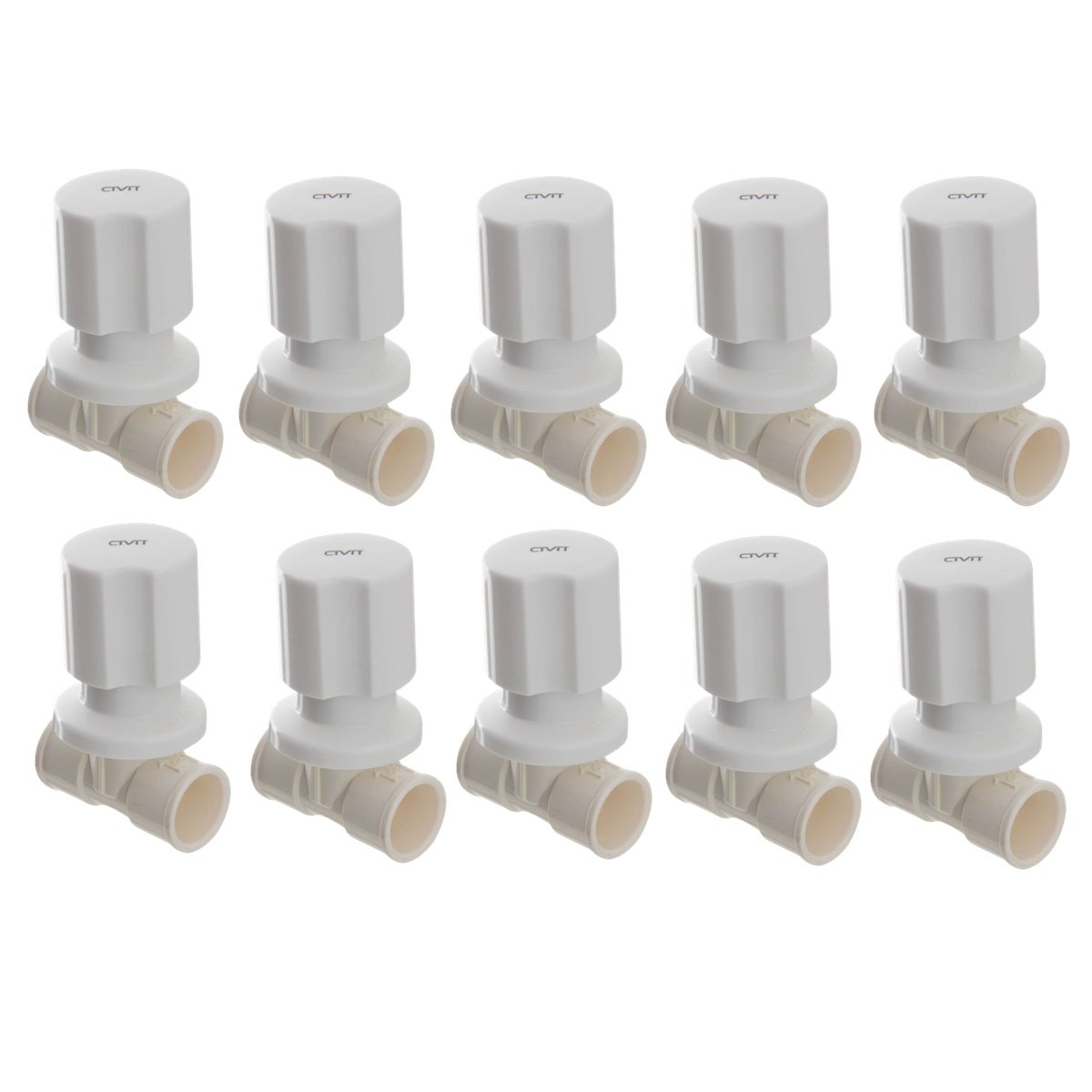 Kit 10 Registros de Pressão Branco 20mm C40 Civitt - 1