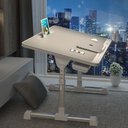 Ver imagem 3 de Mesa Notebook Sofa Cama Suporte Aluminio Madeira Ajustavel Cinza Gaveta Dobravel Suporte Articulado