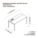 Ver imagem 3 de Escrivaninha Mesa Escritório Plataforma para 1 Pessoa com Caixa de Tomada Psc 120cm Industrial Noce Naturalle e Grafito Marrom/Marromle