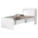 Ver imagem 1 de Cama Solteiro com Bau 2 Gavetas Mdf 220x98 Cm Tamires Branco Decmade