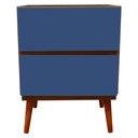 Ver imagem 3 de Mesa de Cabeceira Quarto Pés Palito Gaveteiro Madeira Peroba do Campo 60x45x35cm - Azul