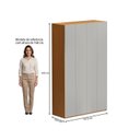 Ver imagem 3 de Guarda-Roupa 4 Portas e 3 Gavetas Freijo e Cinza Rio Yescasa