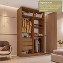 Ver mais imagens de Guarda-Roupa 4 Portas e 3 Gavetas Freijo e Cinza Rio Yescasa