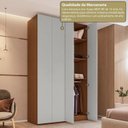 Ver imagem 7 de Guarda-Roupa 4 Portas e 3 Gavetas Freijo e Cinza Rio Yescasa
