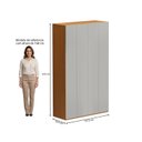 Ver imagem 3 de Guarda-Roupa 4 Portas e 3 Gavetas Freijo e Cinza Rio Yescasa