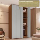 Ver imagem 7 de Guarda-Roupa 4 Portas e 3 Gavetas Freijo e Cinza Rio Yescasa