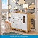 Ver mais imagens de Quarto de Bebê Guarda Roupa 4 Portas 3 Gavetas, Cômoda 1 Porta e Berço 100% Mdf Lana Espresso Móveis