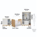 Ver imagem 4 de Quarto de Bebê Guarda Roupa 4 Portas 3 Gavetas, Cômoda 1 Porta e Berço 100% Mdf Lana Espresso Móveis
