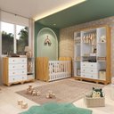 Ver imagem 2 de Quarto de Bebê Guarda Roupa 4 Portas 3 Gavetas, Cômoda 1 Porta e Berço 100% Mdf Lana Espresso Móveis