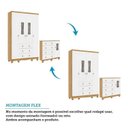 Ver imagem 6 de Quarto de Bebê Guarda Roupa 4 Portas 3 Gavetas, Cômoda 1 Porta e Berço 100% Mdf Lana Espresso Móveis
