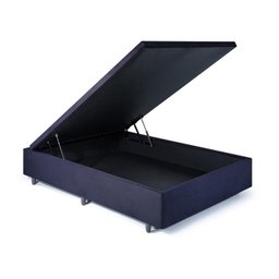 Base Box Baú Casal em Suede 138x188x42cm - 1