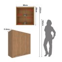 Ver imagem 4 de Armário Aéreo de Cozinha 80x80cm 2 Portas 2 Prateleiras Freijó Cz3115 Freijó