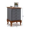 Mesa de Cabeceira Retrô 4 Gavetas Pés Luiz Xv 60404 Linz Móveis - 4