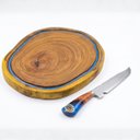 Ver imagem 3 de Kit Tábua Resina Azul + Faca Nossa Senhora 8" Gravação Nome