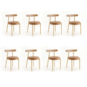 Ver imagem 6 de Cadeira de Jantar Kit 8 Lizzie Base Tubular Dourado Encosto Castanho PU D03 - D'Rossi