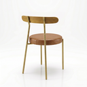Ver mais imagens de Cadeira de Jantar Kit 8 Lizzie Base Tubular Dourado Encosto Castanho PU D03 - D'Rossi