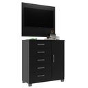 Ver imagem 2 de Cômoda Sapateira 1 Porta 5 Gavetas com Pés + Painel Tv até 43 Polegadas Yescasa