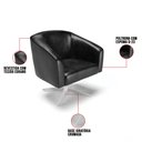 Ver imagem 7 de Poltrona Giratória Stella Corano Base Cromada - D’Rossi - Preto