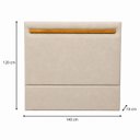 Ver imagem 2 de Cabeceira Painel Gabriela p/ Cama Casal 140cm Estofada Veludo:Bege