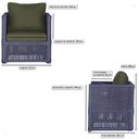Ver imagem 2 de 4 Poltronas Madri Alumínio Corda Náutica Estofado 13 Trama Azul