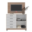 Ver imagem 4 de Cômoda Sapateira 2 Portas 5 Gavetas com Pés + Painel para Tv até 55 Polegadas Yescasa