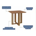 Ver imagem 5 de Conjunto: Mesa de Cozinha Flora Tampo Madeirado 95x95cm e 4 Cadeiras Maia Cinamomo - Cinamomo/suede