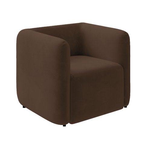 Poltrona Sala de Estar Decorativa Laguna Veludo Marrom K01 - D'Rossi